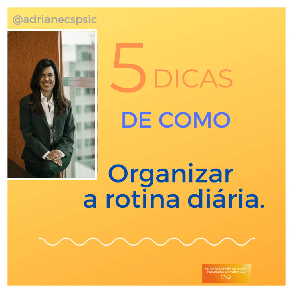 5 Dicas de como organizar a rotina.